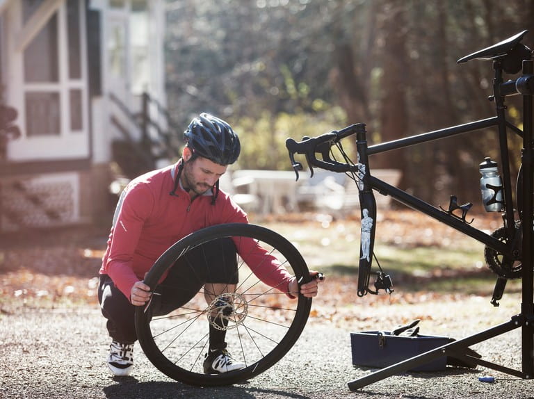 repairing a cracked road bike tire